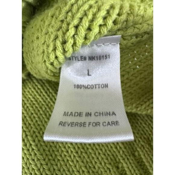 "LUMIE'RE" Lime Green Sweater, Slouchy, Size L,Oversize,SNAG IN SLEEVE,SEE PICS - Picture 10 of 14